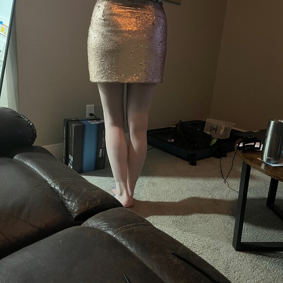 Sequin Skirt in Shimmering Rose-Gold - Picture 5 of 5